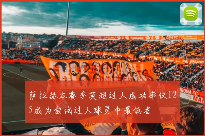 萨拉赫本赛季英超过人成功率仅125成为尝试过人球员中最低者
